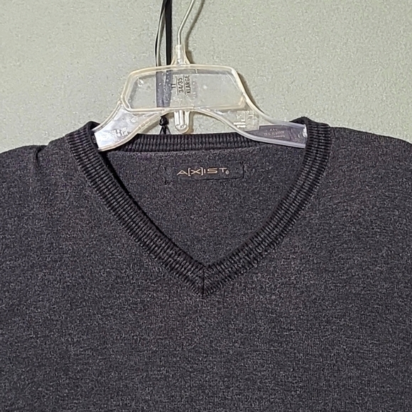 AXIST Men's Charcoal Gray V-Neck Long Sleeve Sweater - Size XXL‎ - Picture 2 of 11